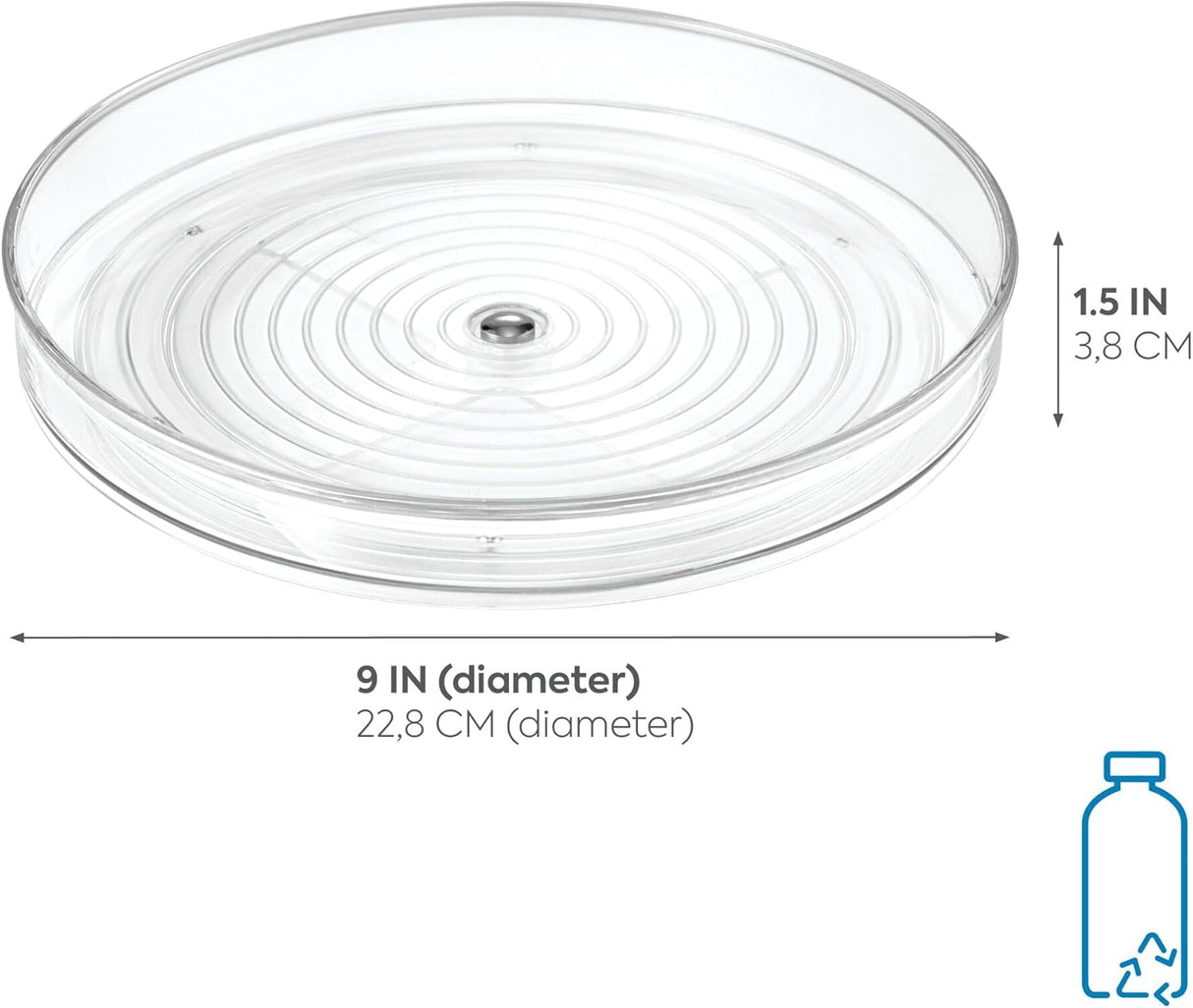 Draaiplateau transparant lazy susan Ø23 iDesign
