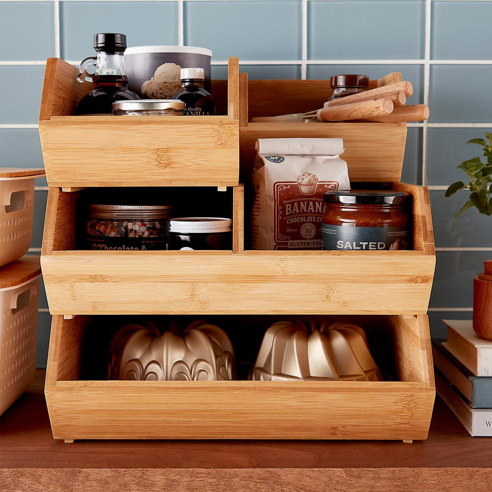 bamboe stapel bakjes