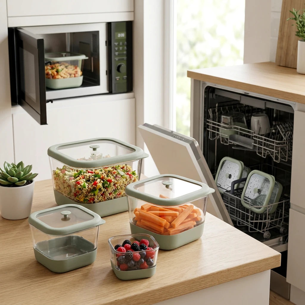 Borosilicaat glazen vershoudbakje 2 liter Five®