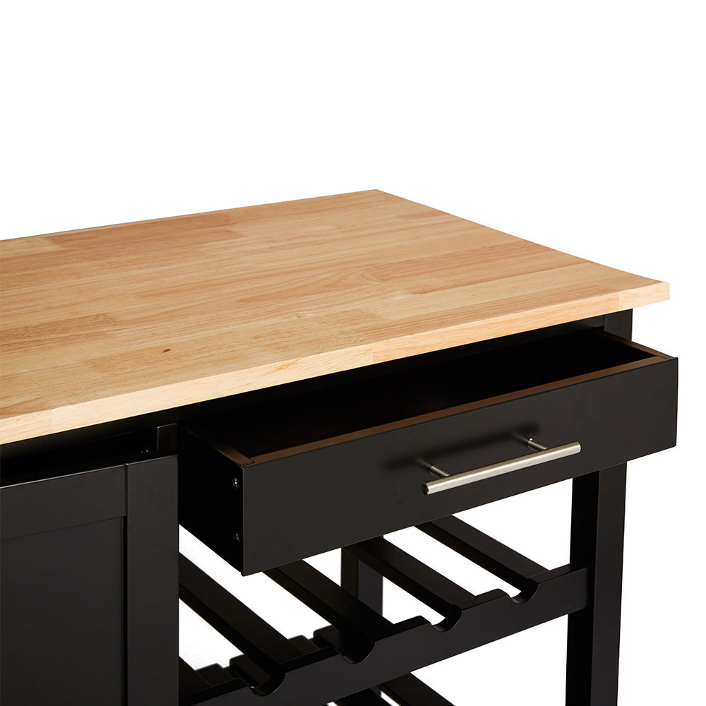 keukentrolley-zwart-hout