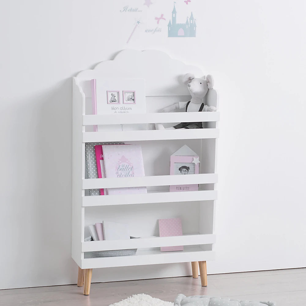 Weißes Bücherregal in Wolkenform für Kinderzimmer Atmosphera