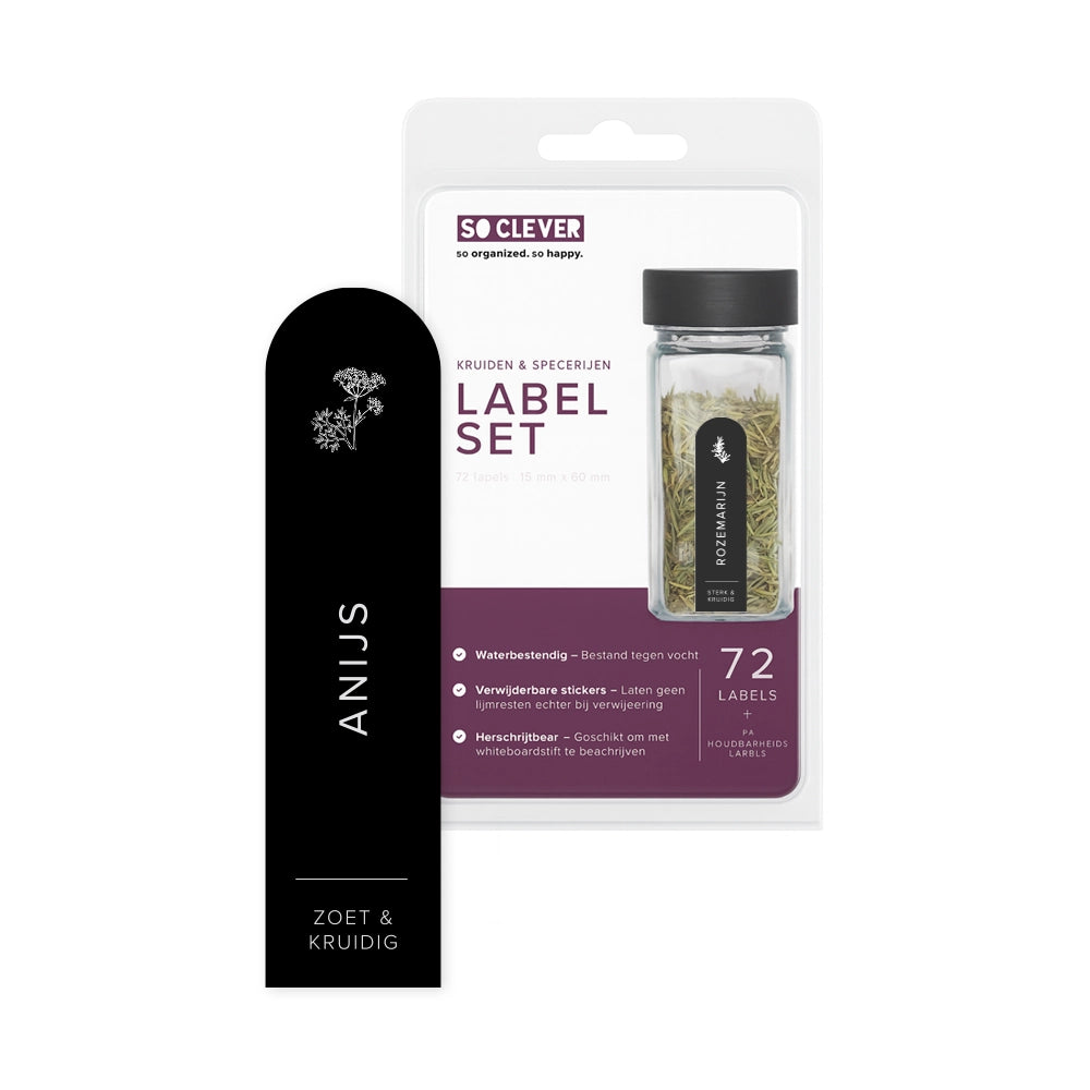 So Clever Gewürzset 24 Gewürzgläser 120 ml mit 15x60mm Etiketten