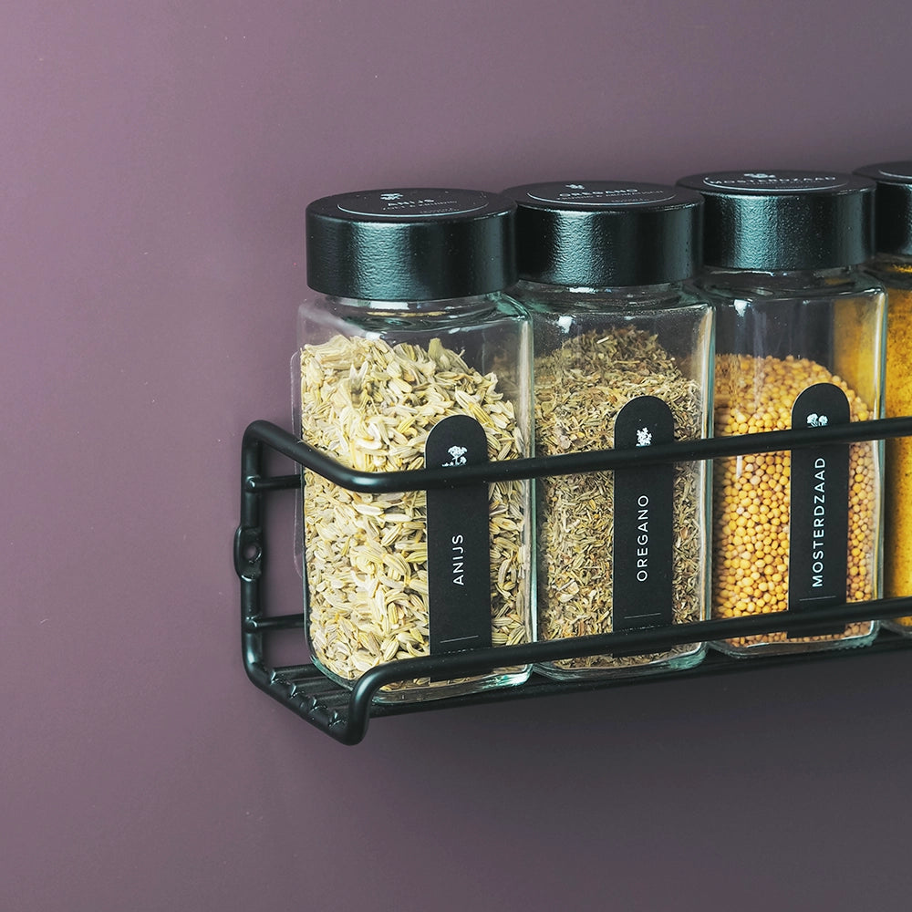 So Clever Gewürzset Wandgewürzregal mit 24 Gewürzgläsern und Etiketten