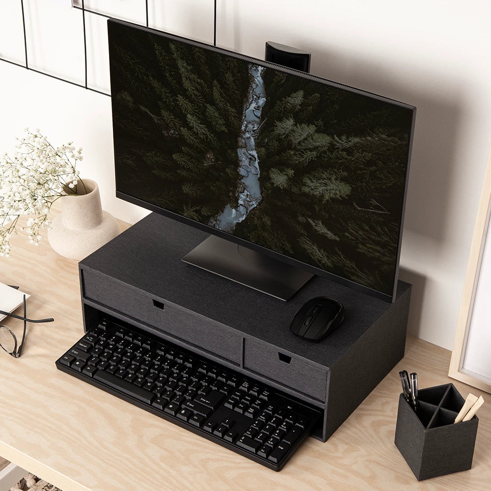 Monitorständer mit Schubladen Bigso Box of Sweden