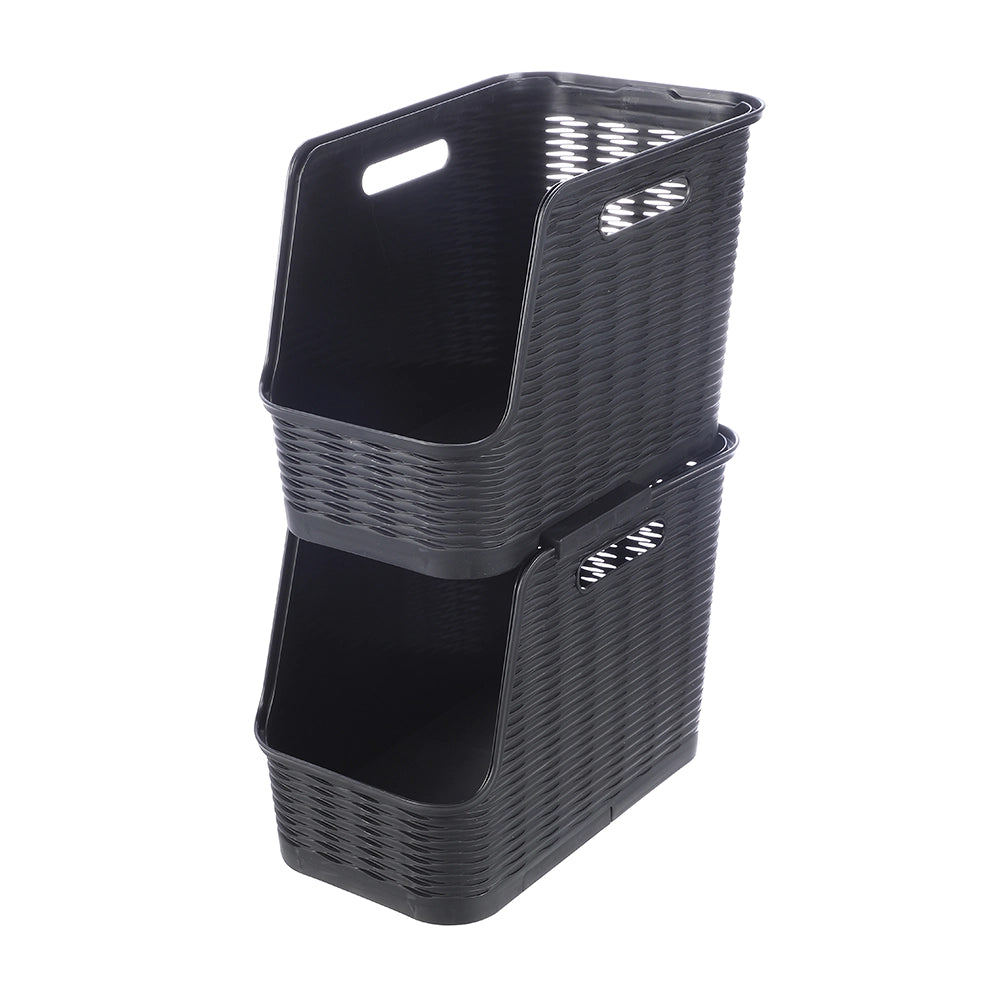 open-voorzijde-smalle-zwarte-mand