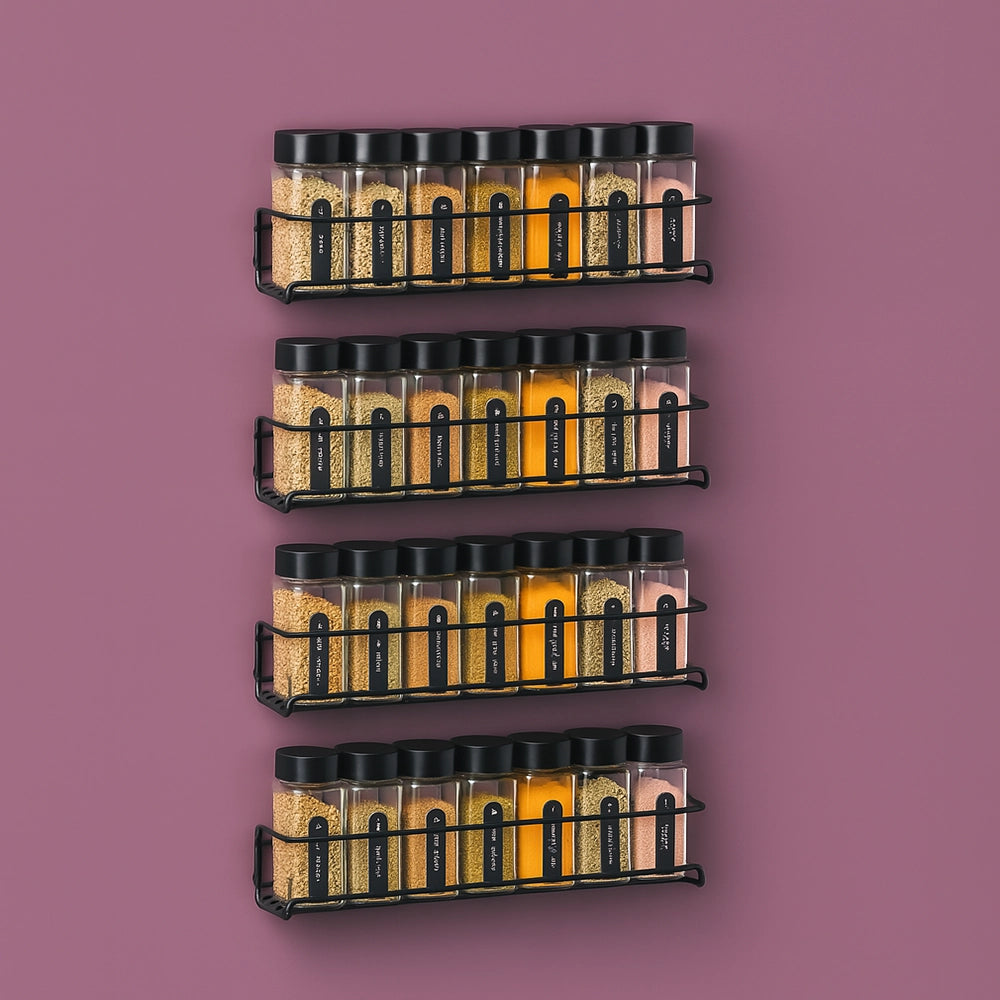 So Clever Gewürzset Wandgewürzregal mit 24 Gewürzgläsern und Etiketten