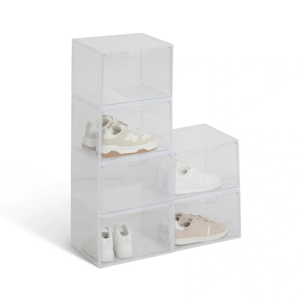Sneakerbox transparant magneetsluiting 6-delige set Five®