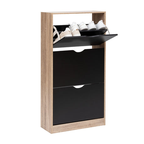 schoenenkast-zwart-hout