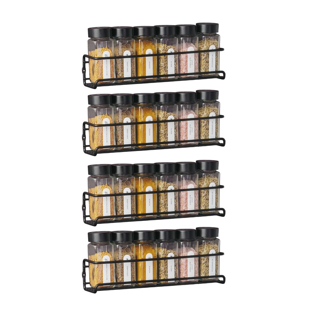 So Clever 4-teiliges Gewürzregal aus Metall für die Wand