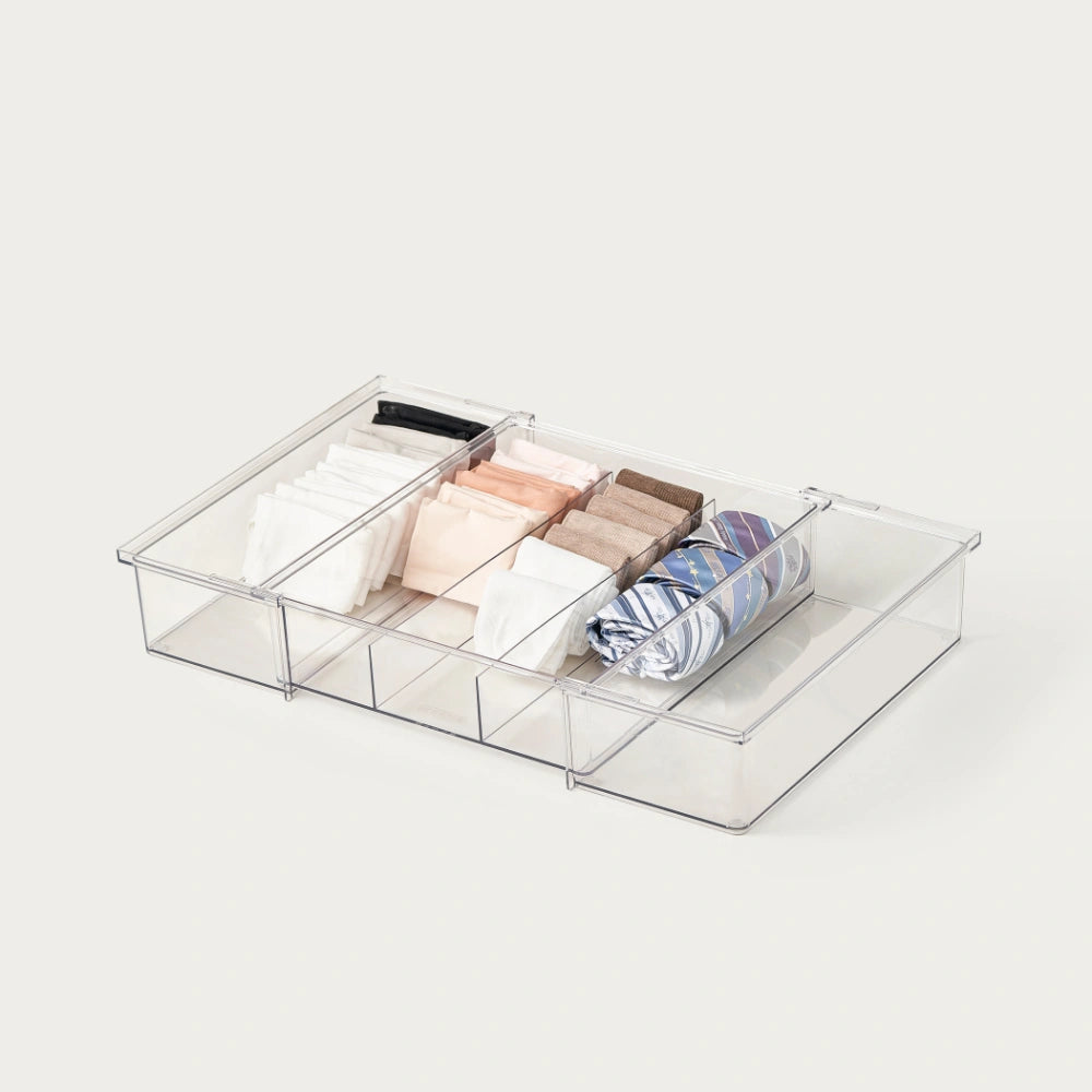 So Clever x Vacane Schubladeneinsatz ausziehbar 5-Fächer 10 cm hoch