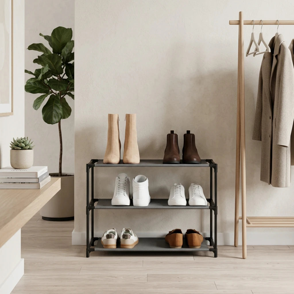 Budget schoenenrek met stoffen legplanken Five®