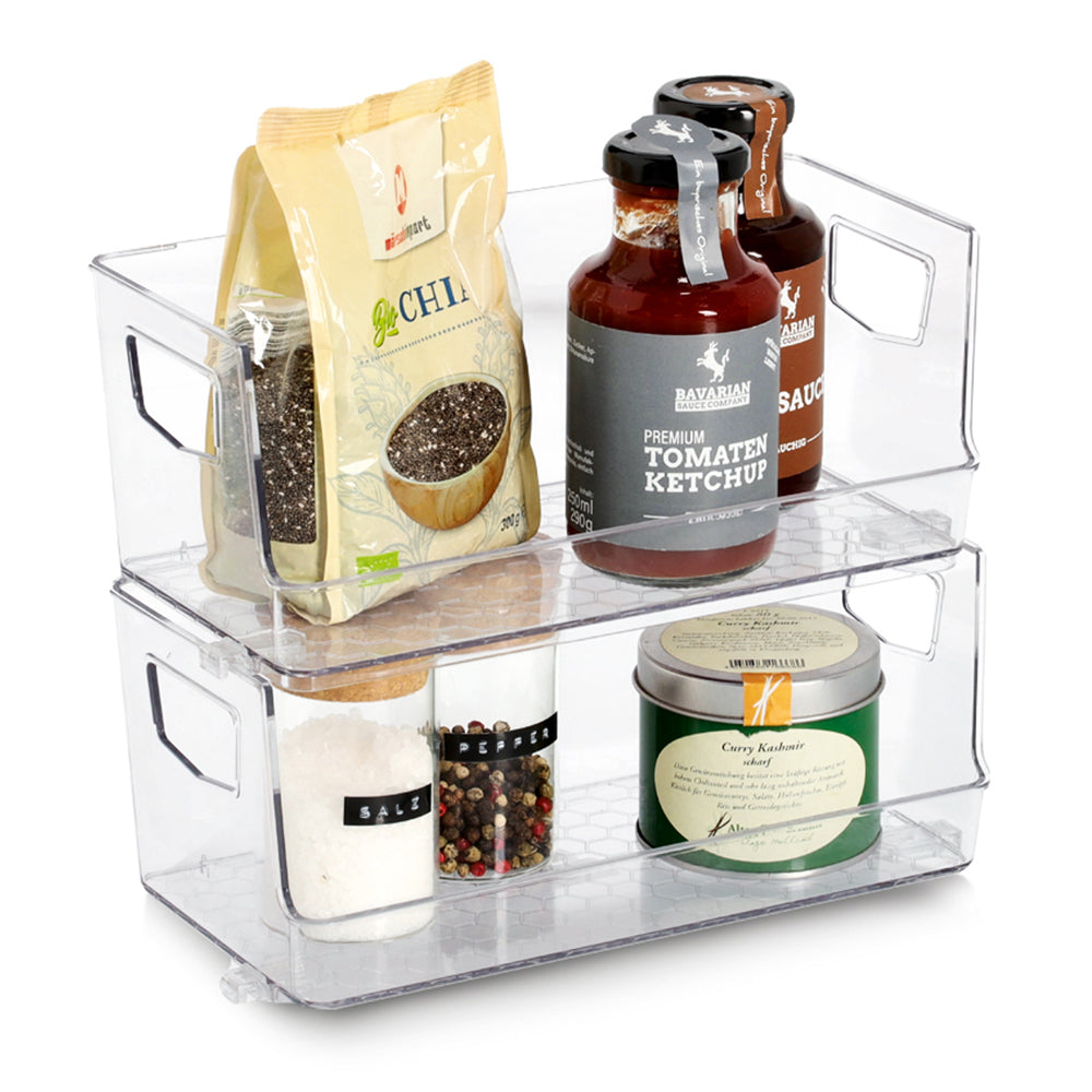 Stapelbare Aufbewahrungsbox vorne offen 2 Stück Zeller Present