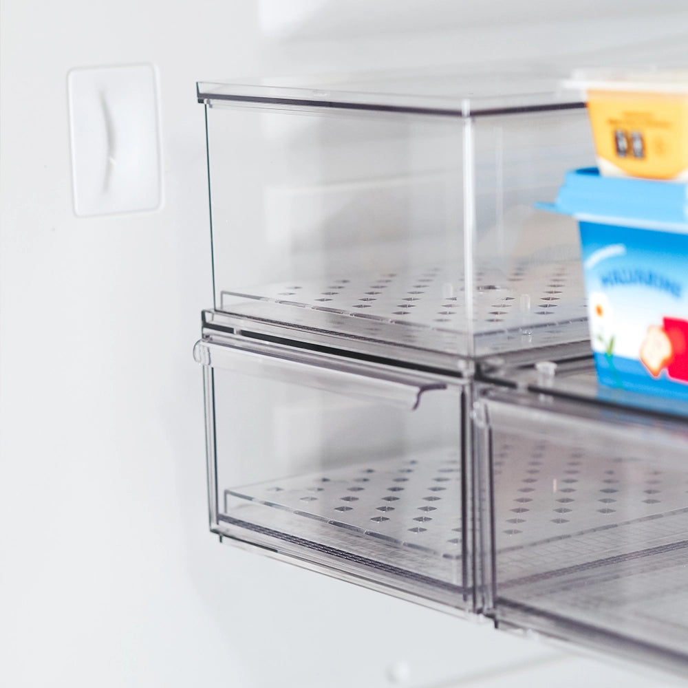 So Clever x Vacane Kühlschrankbehälter mit Schublade und Abtropfeinsatz Medium