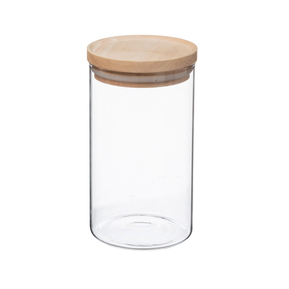 voorraadbus met houten deksel