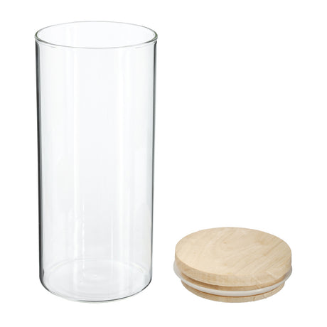 voorraadpotten glas met houten deksel