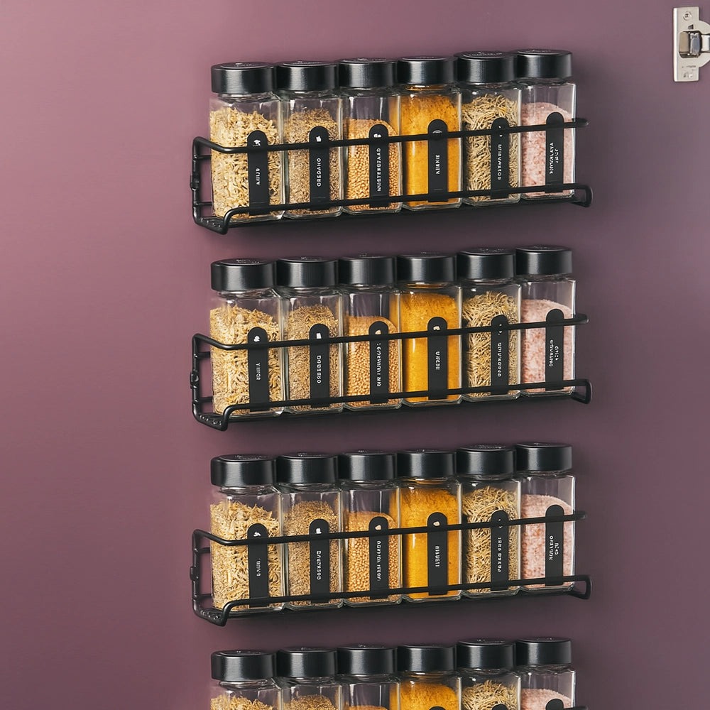 So Clever 4-teiliges Gewürzregal aus Metall für die Wand