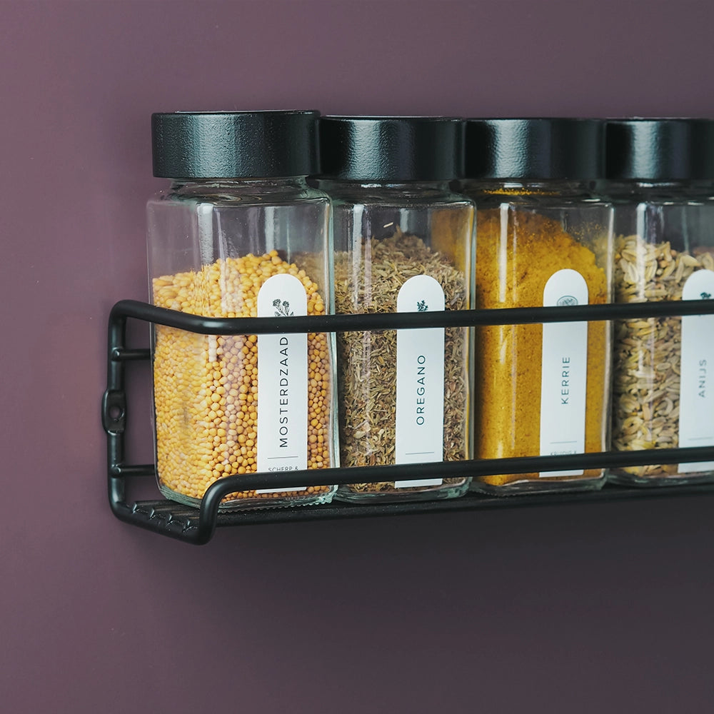 So Clever Gewürzset Wandgewürzregal mit 24 Gewürzgläsern und Etiketten