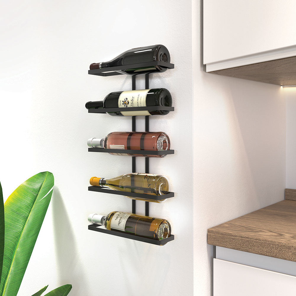 Wijnrek-muur-5-flessen -Metaltex