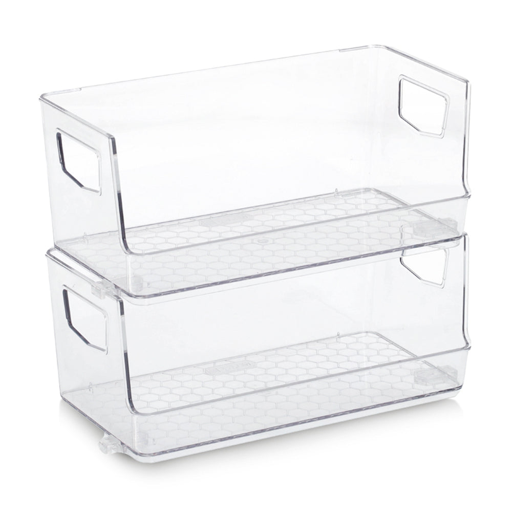 Stapelbare Aufbewahrungsbox vorne offen 2 Stück Zeller Present