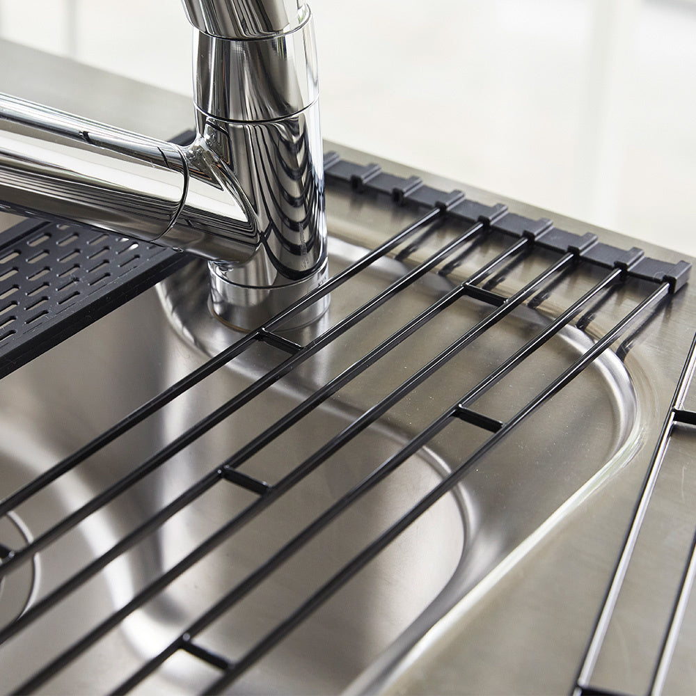 zwart gootsteenrekje oprolbaar