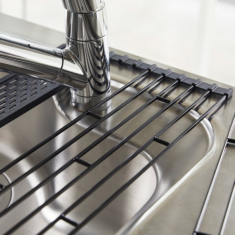 zwart gootsteenrekje oprolbaar