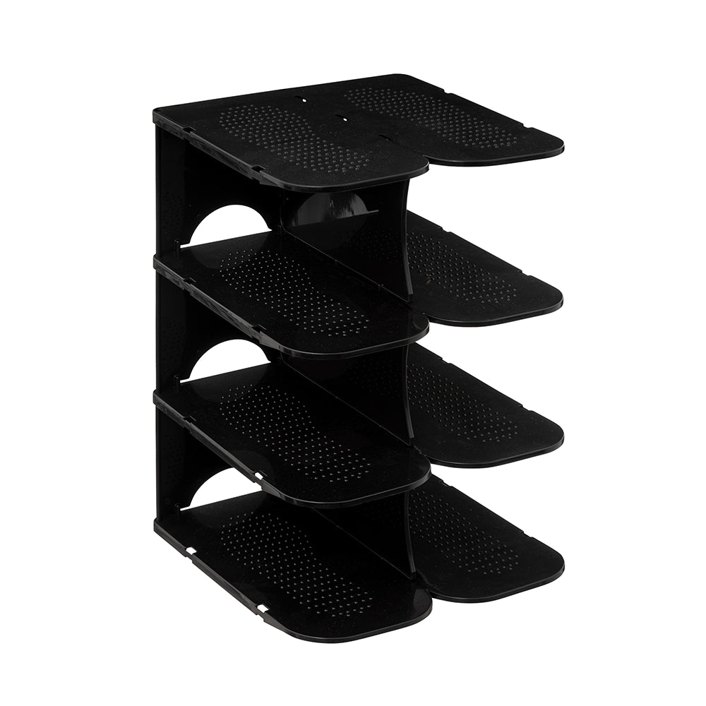 zwart-schoenenrek-stapelbaar