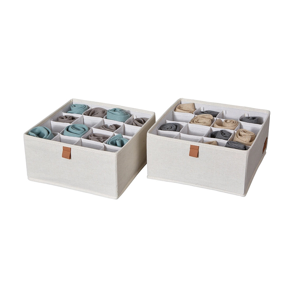 Faltbarer Schubladen-Organizer Aus Vlies – Beige, Für Kleidung & Accessoires