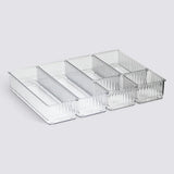 Transparante ladebakjes 6-delige set ribbelpatroon Five®