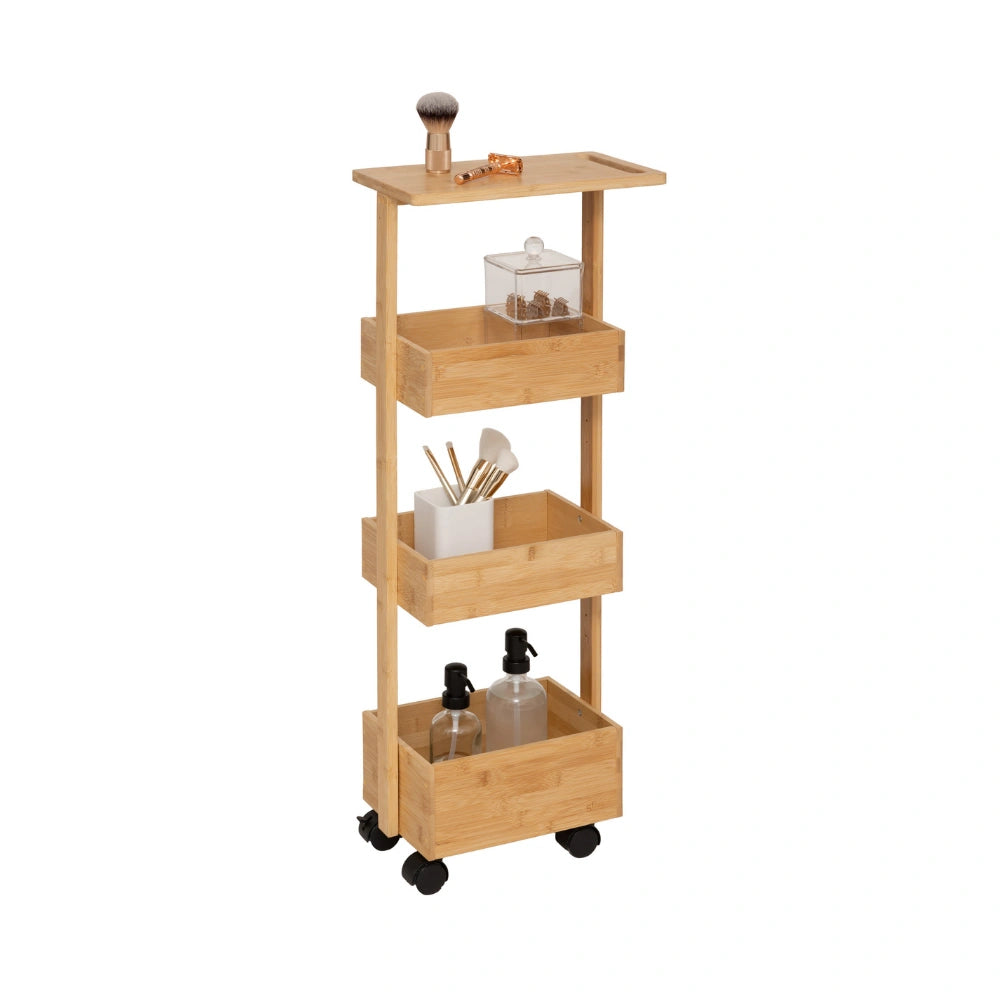 Bamboe badkamer trolley Five®