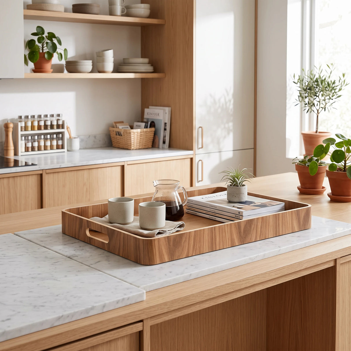Rechthoekig houten dienblad Five®