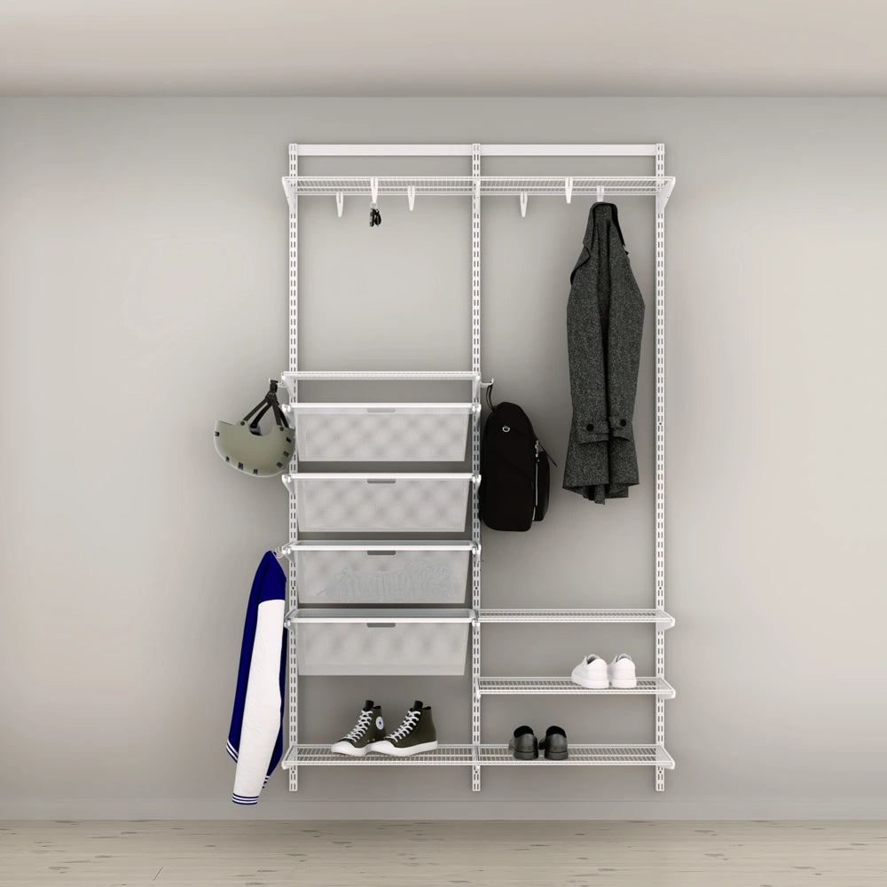 Elfa Hal Opstelling met Laden, Planken en Haken - 124,8 cm