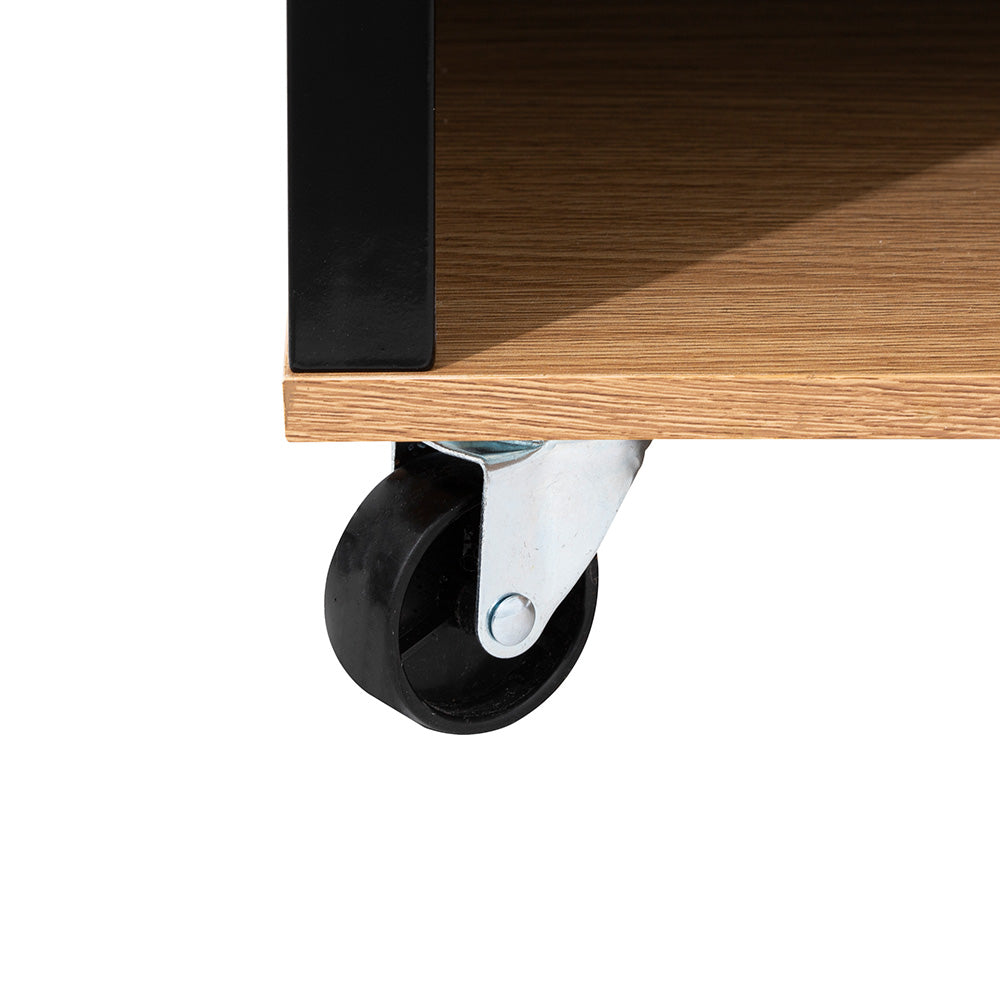 Keukeneiland op wielen hout zwart Five®
