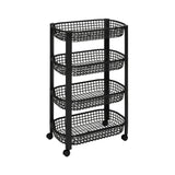 Kunststof zwarte trolley met 4 mandjes Five®