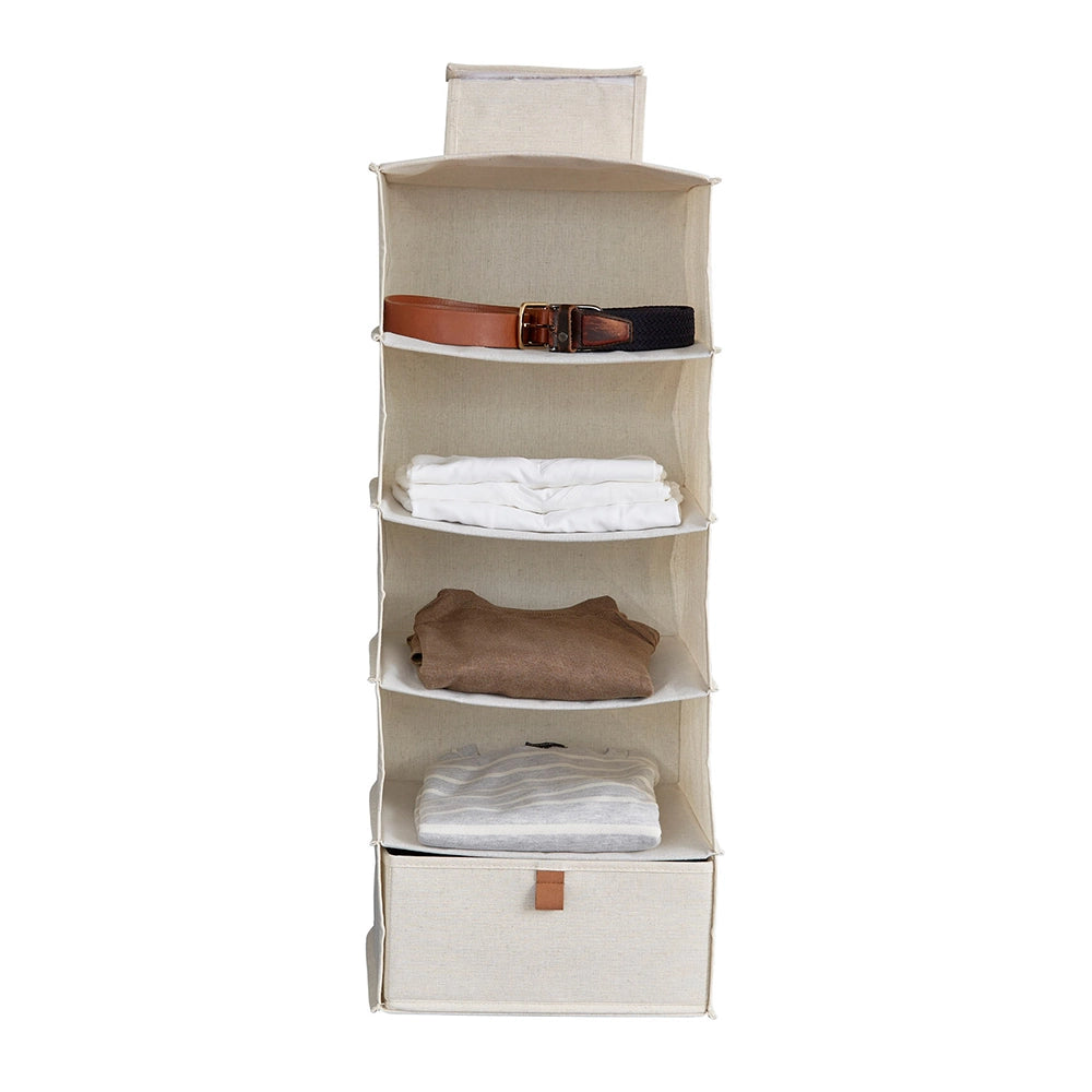 Hängeschrank-Organizer 2er-Set – Mit 3 Ablagen & Seitentasche, 30x30x60 Cm, Aus Vliesstoff & Bambus (plattsaprend)