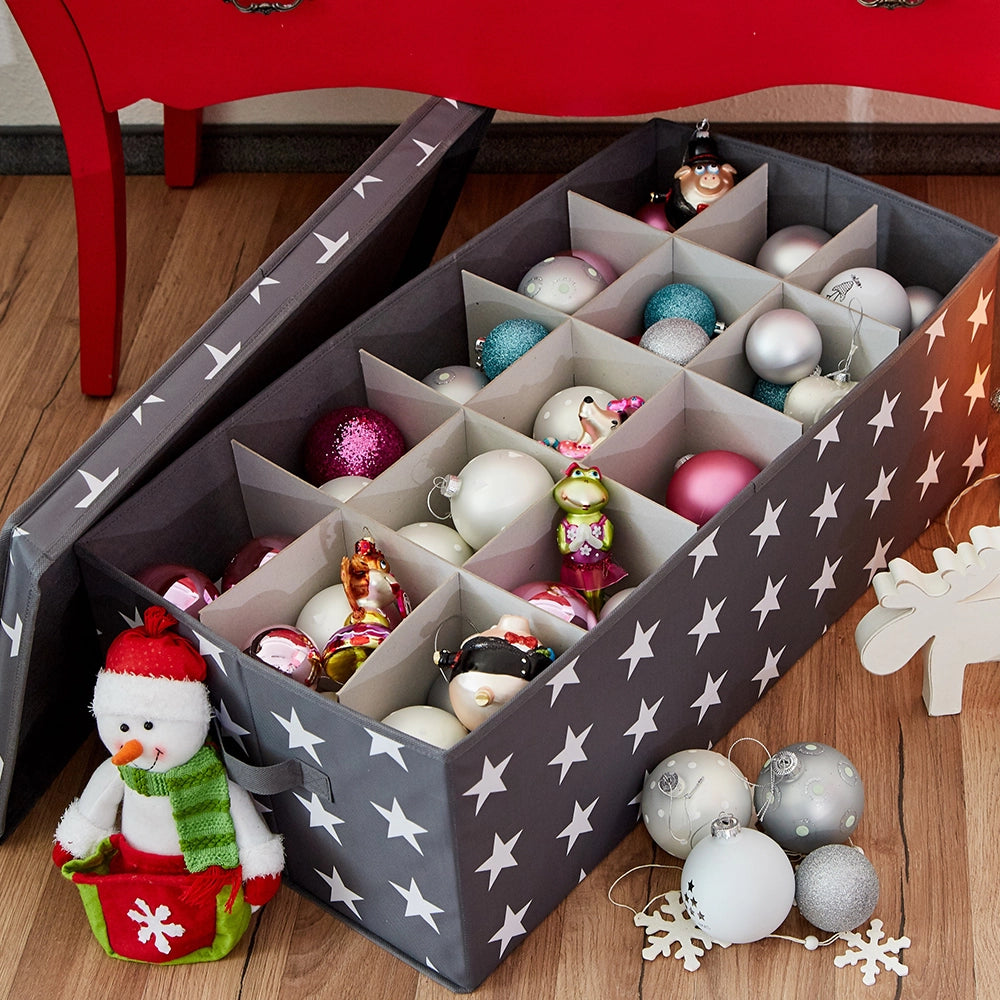 Weihnachtskugeln Aufbewahrungsbox Sterne 30 Kugeln