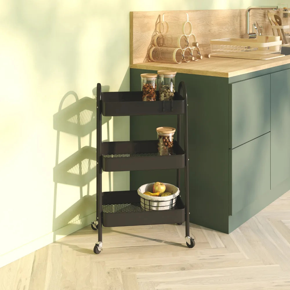 Metalen trolley zwart 3 laags Five®