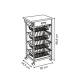 Houten keukentrolley met opbergmanden Five®