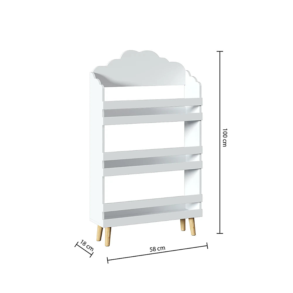 Weißes Bücherregal in Wolkenform für Kinderzimmer Atmosphera