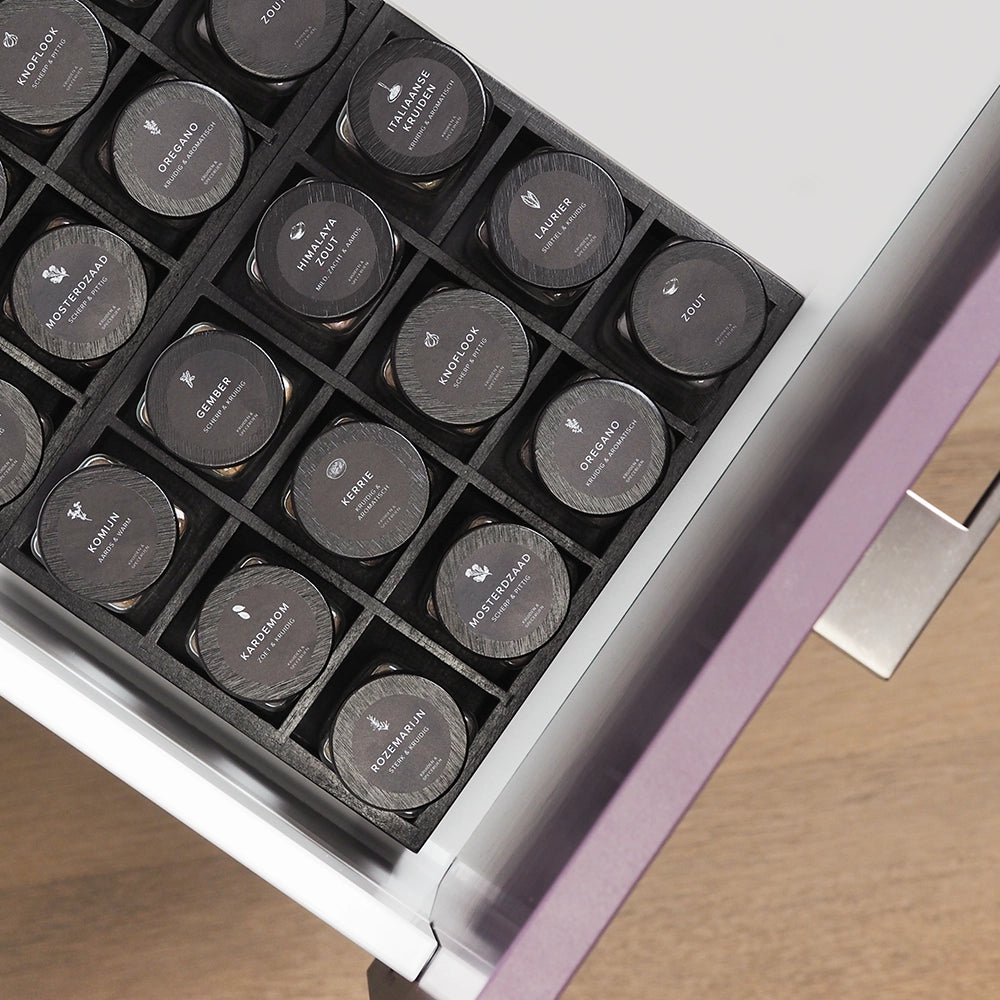 So Clever Kräuterset-Organizer-Schublade mit 12 Kräutergläsern und 72 Etiketten