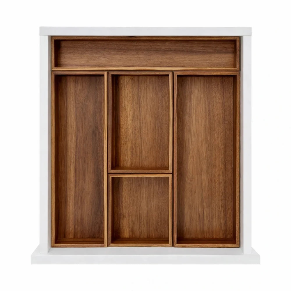 Schubladentabletts aus Akazienholz, 7 cm hoch, Five®