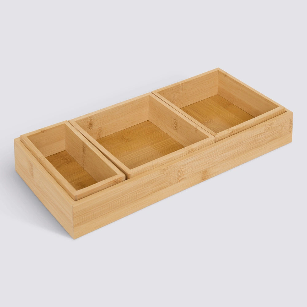 Bamboe ladebakjes 5 cm hoog 4-delige set Five®