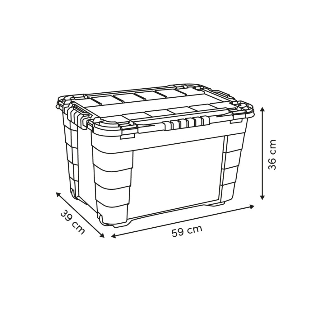 Opbergbox 4 zijden scharnierdeksel optie 60 liter Five®