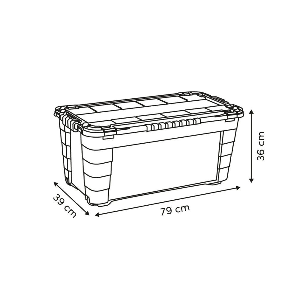 Opbergbox 4 zijden scharnierdeksel optie 80 liter Five®