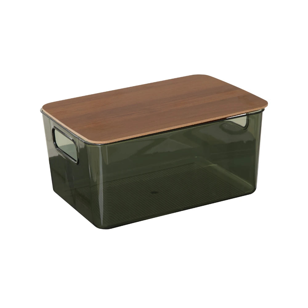 Groen transparant bakje acacia deksel 8 liter Five®