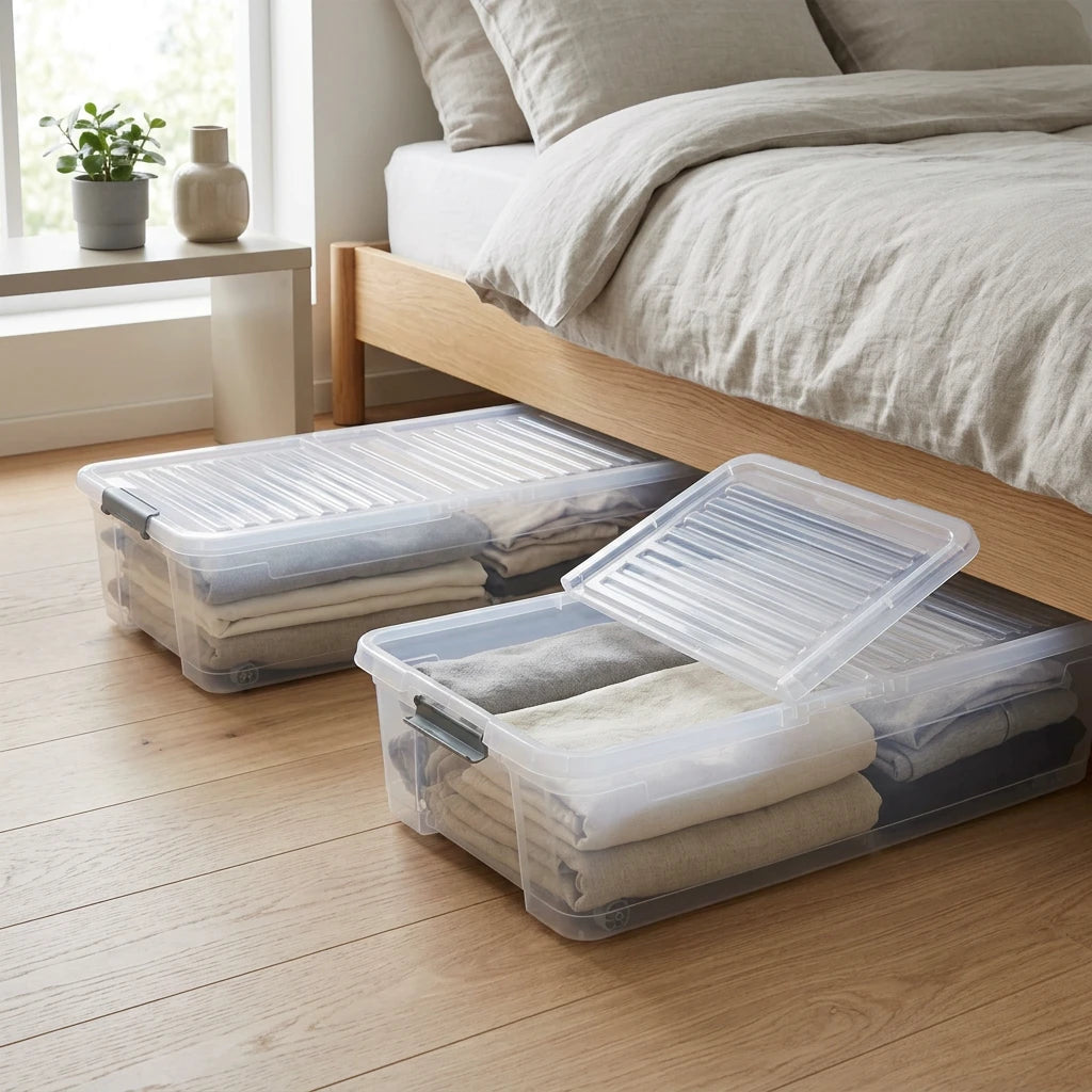 Opbergbox onder bed op wielen en klapdeksel 33 liter Five®