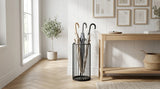 Parapluhouder zwart met lekbak metaal Five®