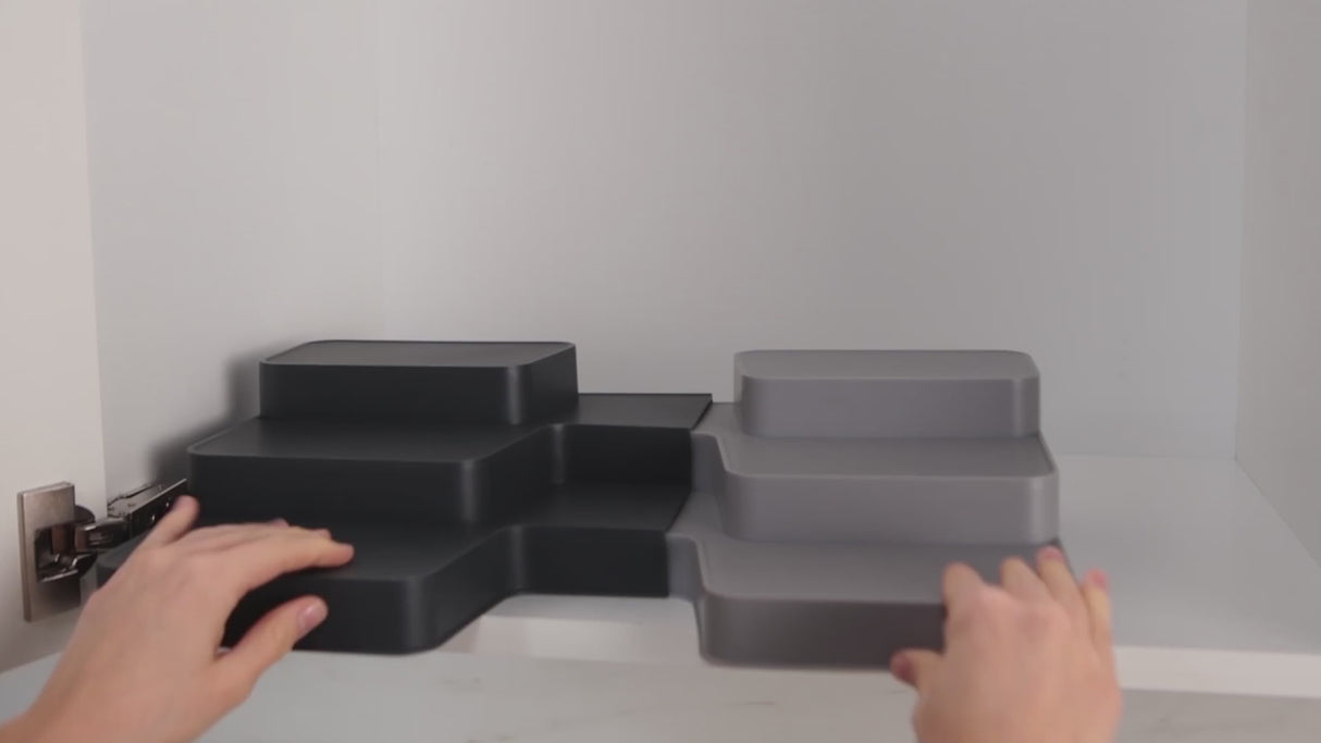 Schrankeinsatz Küche ausziehbar dunkelgrau Joseph - CupboardStore