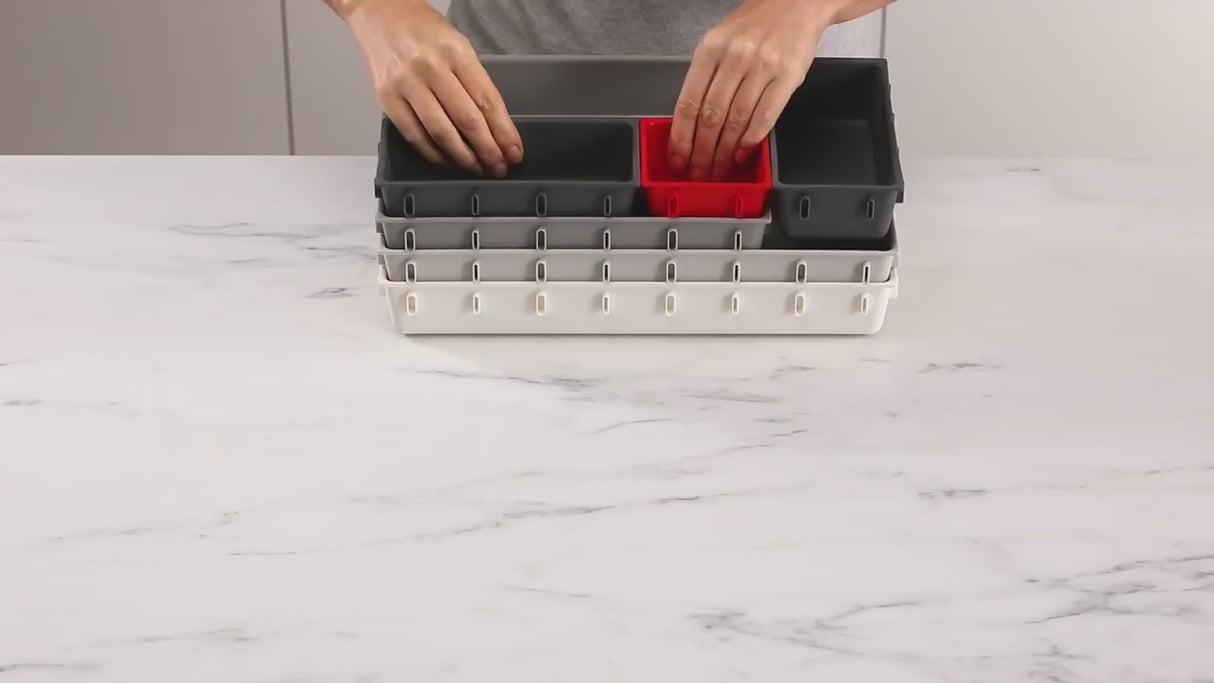 Schubladeneinsatz Modular 10-teilig grau schwarz anklickbar Joseph Joseph - Duo Duo