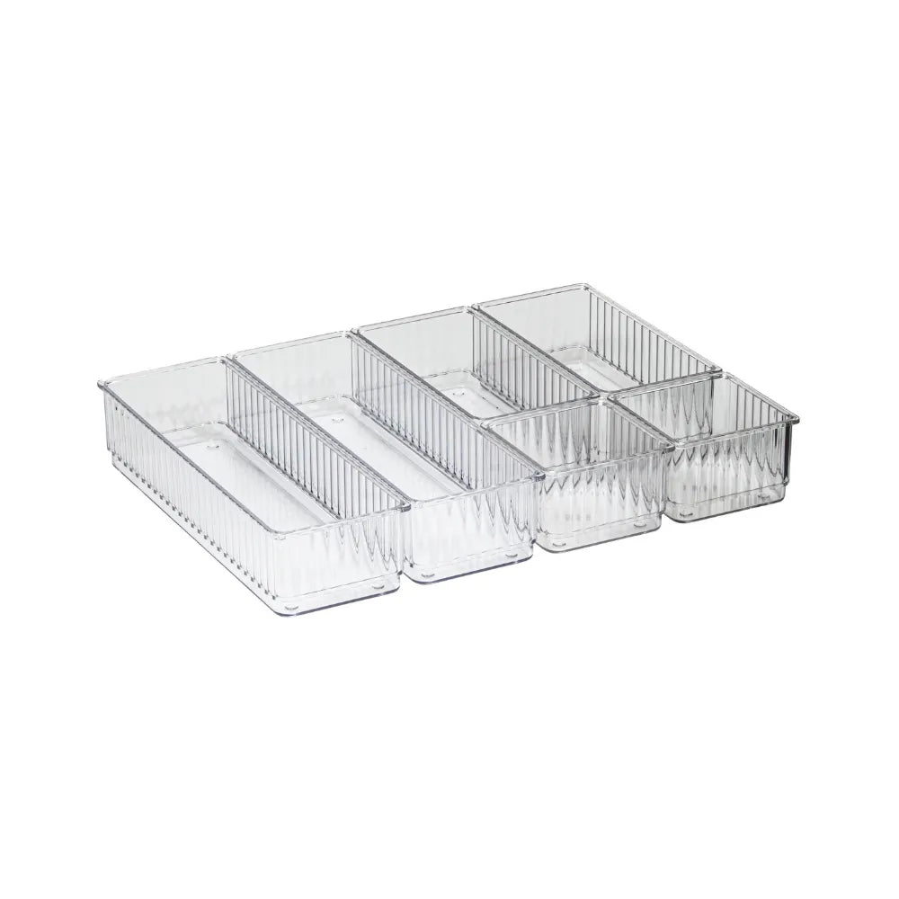 Transparante ladebakjes 6-delige set ribbelpatroon Five®