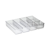 Transparante ladebakjes 6-delige set ribbelpatroon Five®